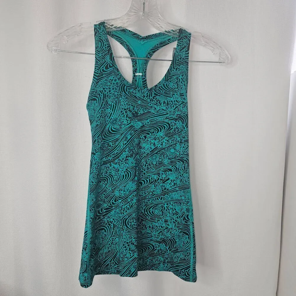 Lululemon Tank Top Womens Size 2 Kitakami Green Racerback Activewear Yoga